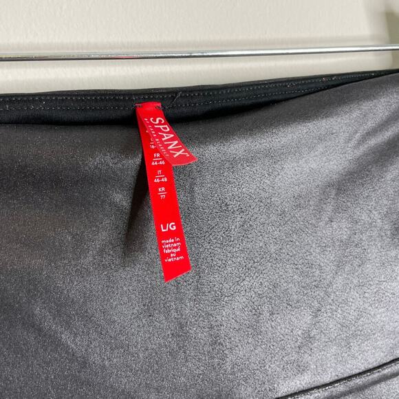 SPANX Black Faux Leather Moto Leggings L - Picture 7 of 12